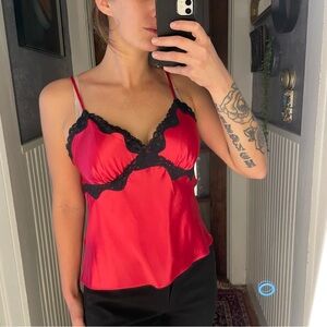 ✨Y2K Silky Lace Trim Tank